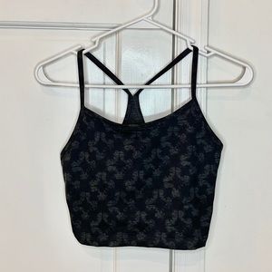 Aerie black print athletic cropped racerback tank size xs